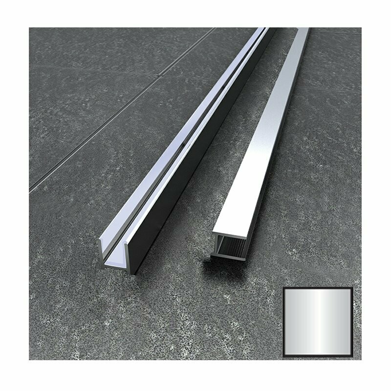 ABACUS - V-FIX SURFACE CHANNEL FOR 10MM GLASS - POLISHED ALUMINIUM 1.2M