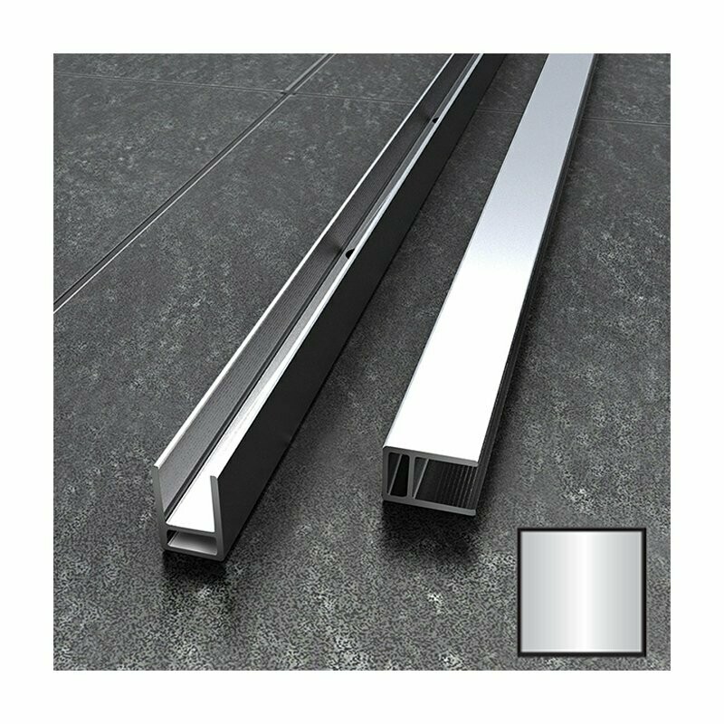 ABACUS - X SERIES SURFACE CHANNEL FOR 10MM GLASS - POLISHED ALUMINIUM 1.0M