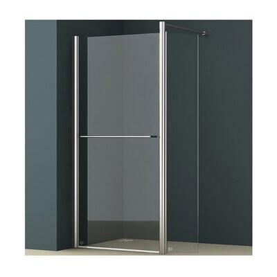 E SERIES WALK-IN 700MM SHOWER SCREEN WITH 350MM 180 DEGREE RETURN PANEL (VEGE-10-1105)