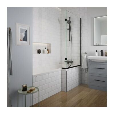 VESSINI L SHAPED SHOWER BATH RH 1700X850X700