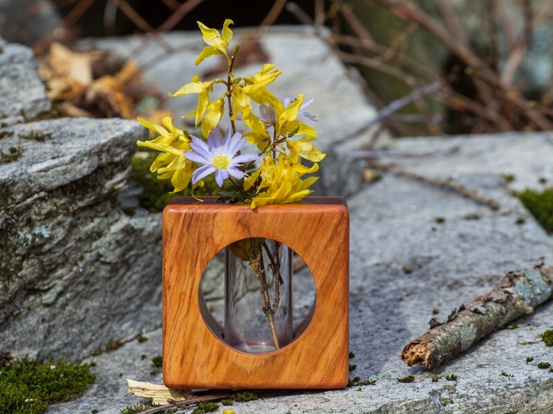 Hardwood Bud Vase, square