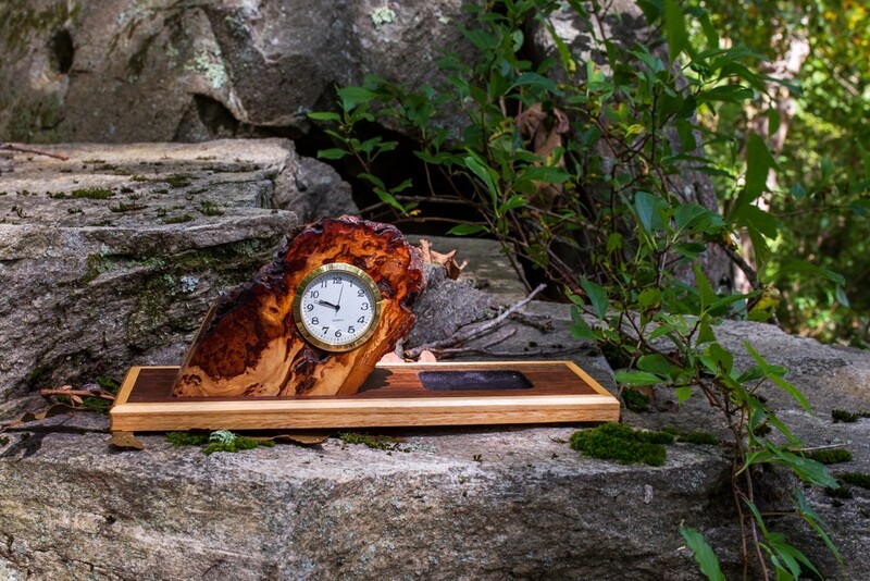 Rustic Burl Desk Clock