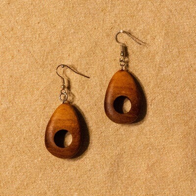Wood (Cherry) Tear-drop Earrings
