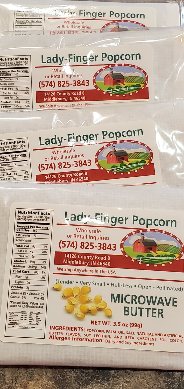 Lady Finger Popcorn Microwave Pack (3.5 oz)