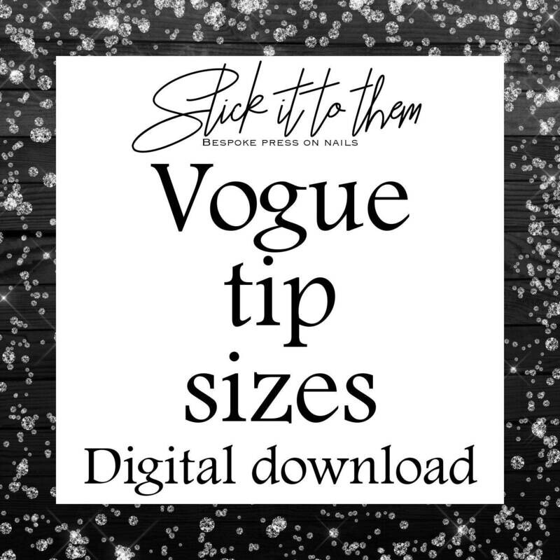 DIGITAL DOWNLOAD of Planet Nails Vogue tip measurements