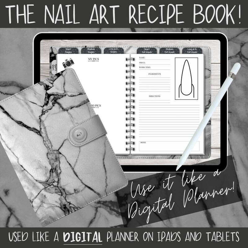 The NAIL ART Recipe Book - DIGITAL download - Marble