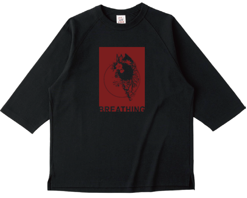 「呼吸」オーバーサイズラグランT【BLACK】