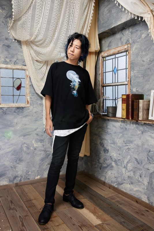 『雲外蒼天』ルーズフィット ラグラン ハーフスリーブT【BLACK】