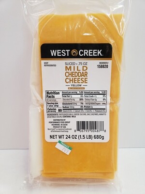 Cheese Mild Cheddar Yellow Sliced 24oz