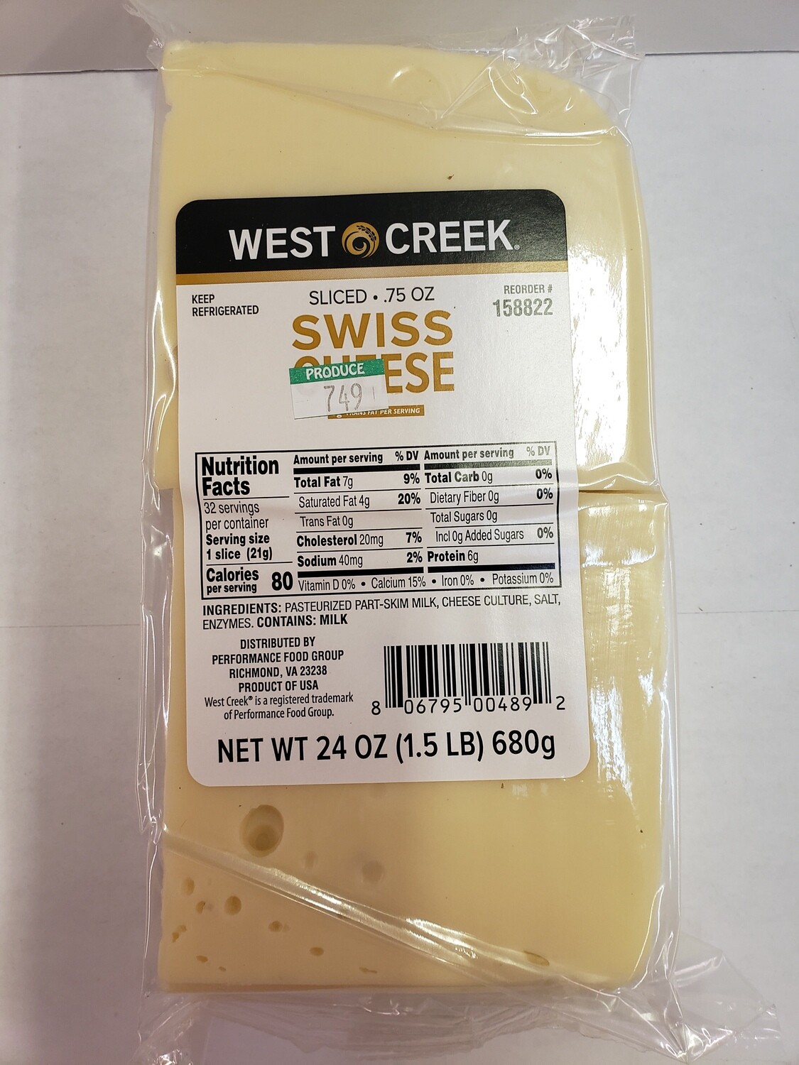 Cheese Swiss Sliced 24oz