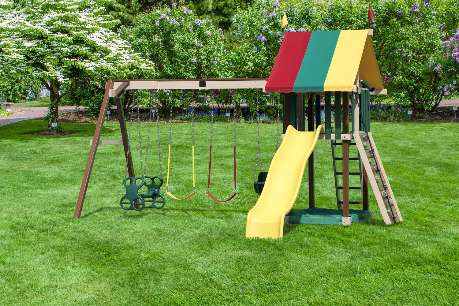 Play Mor Poly Jolly Retreat Swing Set