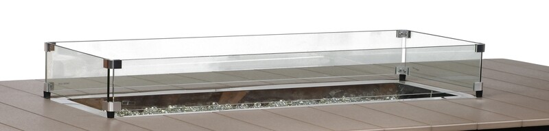 12" x 42" RECTANGULAR GLASS WIND GUARD
