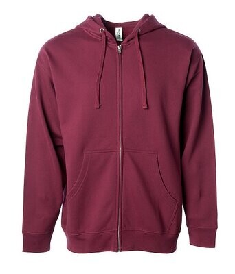 Midweight Standard Fit Zip Up Hoodie