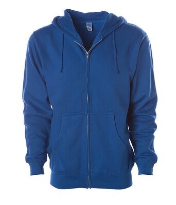 Midweight Standard Fit Zip Up Hoodie