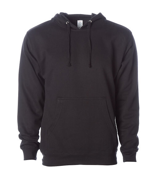 Midweight Standard Fit Pullover Hoodie, Color: Black