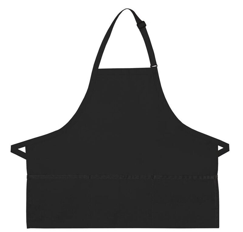 Cardi Three Pocket Adjustable Neck Apron, Color: Black