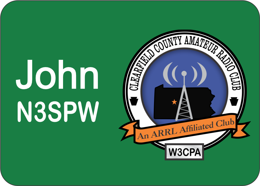 Clearfield County Amateur Radio Name Badge
