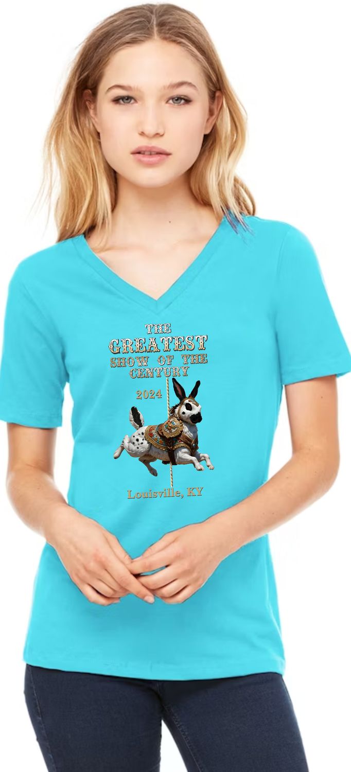 English Spot Womens V Neck Sleeve T Shirt