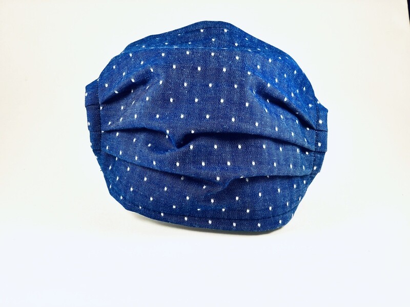Blue Indigo Polka Dot Mouth and Nose Cover