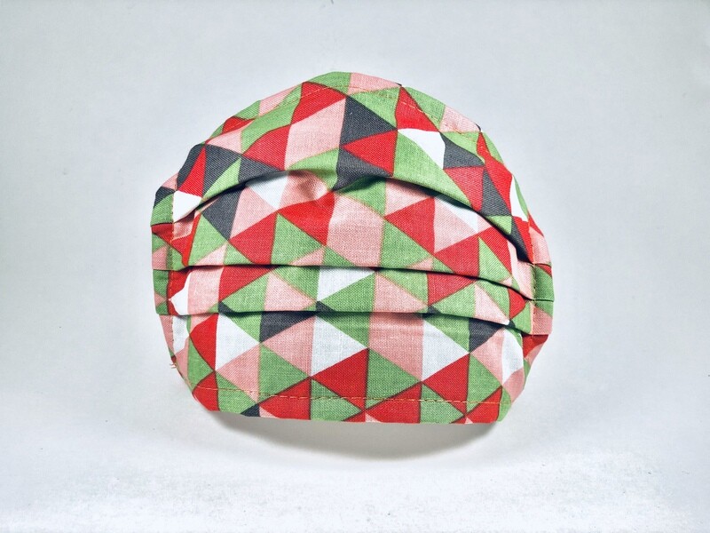 Green Mix Polygon Pattern Print Mouth and Nose Cover