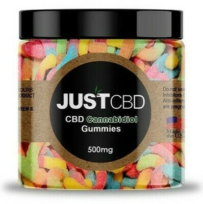 JustCBD Sour Gummy Worms (500mg & 1000mg)