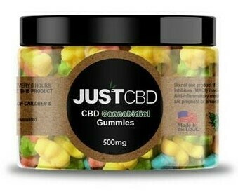 JustCBD Sour Gummy Bears (500mg & 1000mg)