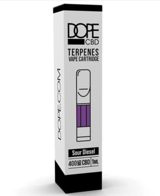 DOPE CBD Vape Cartridges - Sour Diesel 400mg (1ml)