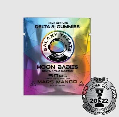 Galaxy Treats Delta 8 Gummies - Mars Mango (50mg total, 25mg each)