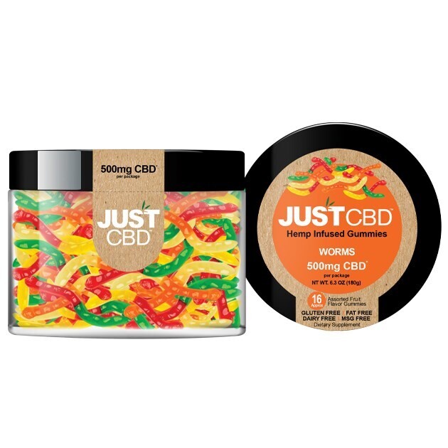 JustCBD Gummies - Clear Worms 500mg