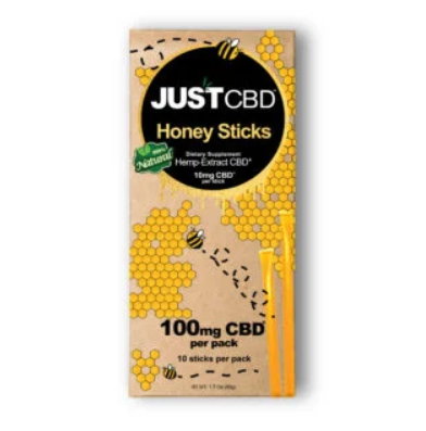 JustCBD Honey Sticks 10 Pack - Original (10mg each, 100mg total)