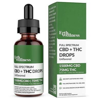 ERTH Hemp Tincture - Full Spectrum - Unflavored 1500mg