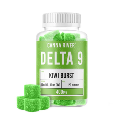 Canna River Gummies - 1:1 Delta 9 & CBD - Kiwi Burst (20mg each, 400mg total)