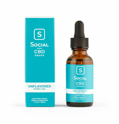 Social CBD Tincture - THC Free - Unflavored 500mg