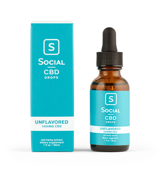 Social CBD Tincture - THC Free - Unflavored 1,000mg
