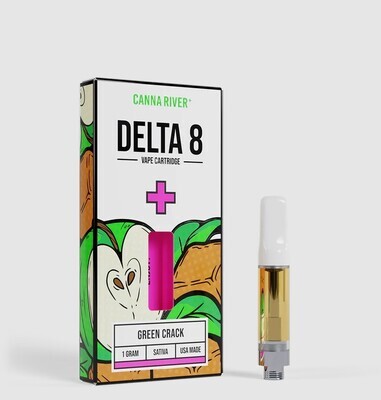 Canna River Delta 8 Vape Cartridges - Green Crack (Sativa) 1 ML