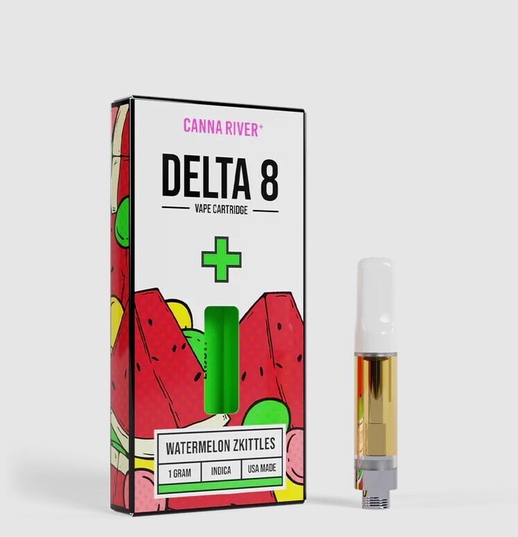 Canna River Delta 8 Vape Cartridges - Watermelon Zkittles (Indica) 1 ML