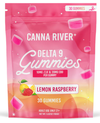 Canna River Gummies - 2:1 Delta 9 & CBD - Lemon Raspberry (30mg each, 900mg total)