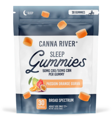 Canna River Sleep Gummies - 1:1 CBD:CBN 3,000MG Passion Orange Guava