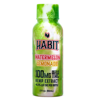 Habit THC Shots/Drinks - 100mg D9 THC - Watermelon Lemonade