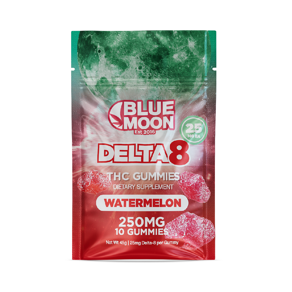 Blue Moon Delta 8 THC Gummies - Watermelon (25mg each, 250mg total)