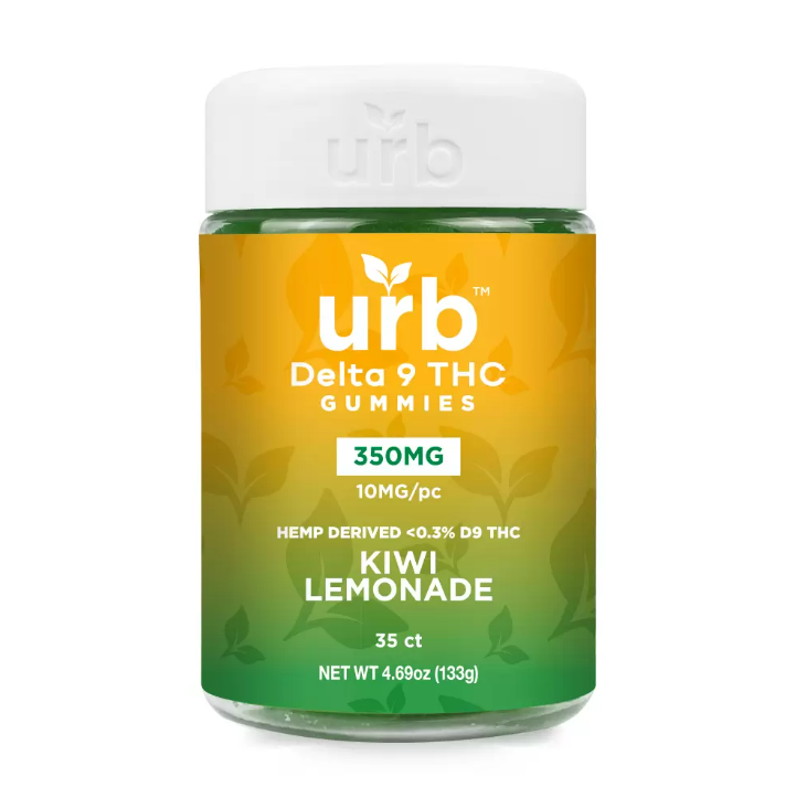 Urb Delta 9 THC Gummies -  Kiwi Lemonade (350mg total, 10mg each)