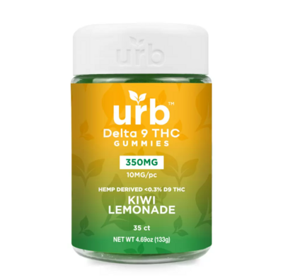 Urb Delta 9 THC Gummies - Kiwi Lemonade (350mg total, 10mg each)