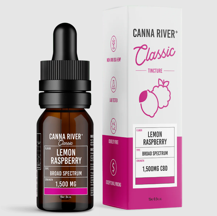 Canna River Broad Spectrum CBD Tincture - Lemon Raspberry 1,500mg