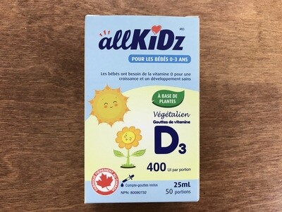 All Kidz Vitamin D3 Vegan 400UI (25ml)