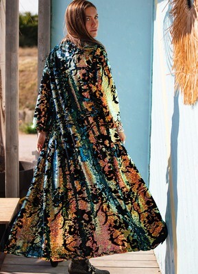 Iridescent Velvet Sequin Kimono
