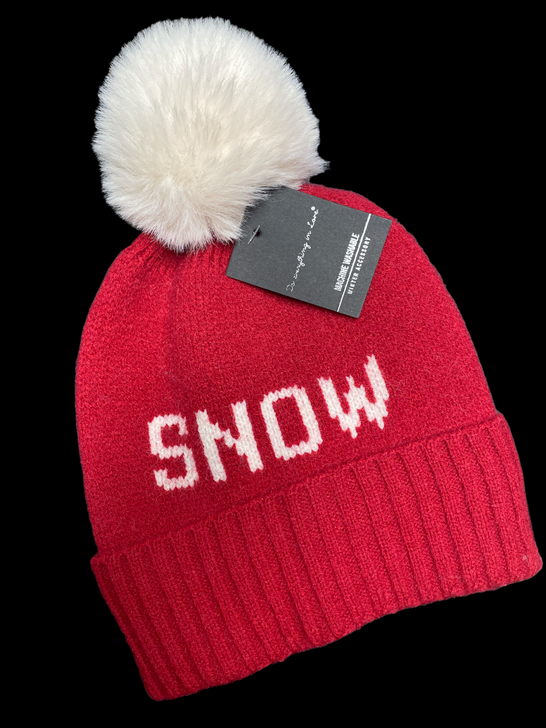 New "Do Everything In Love" Snow Pom Beanie Hat One Size