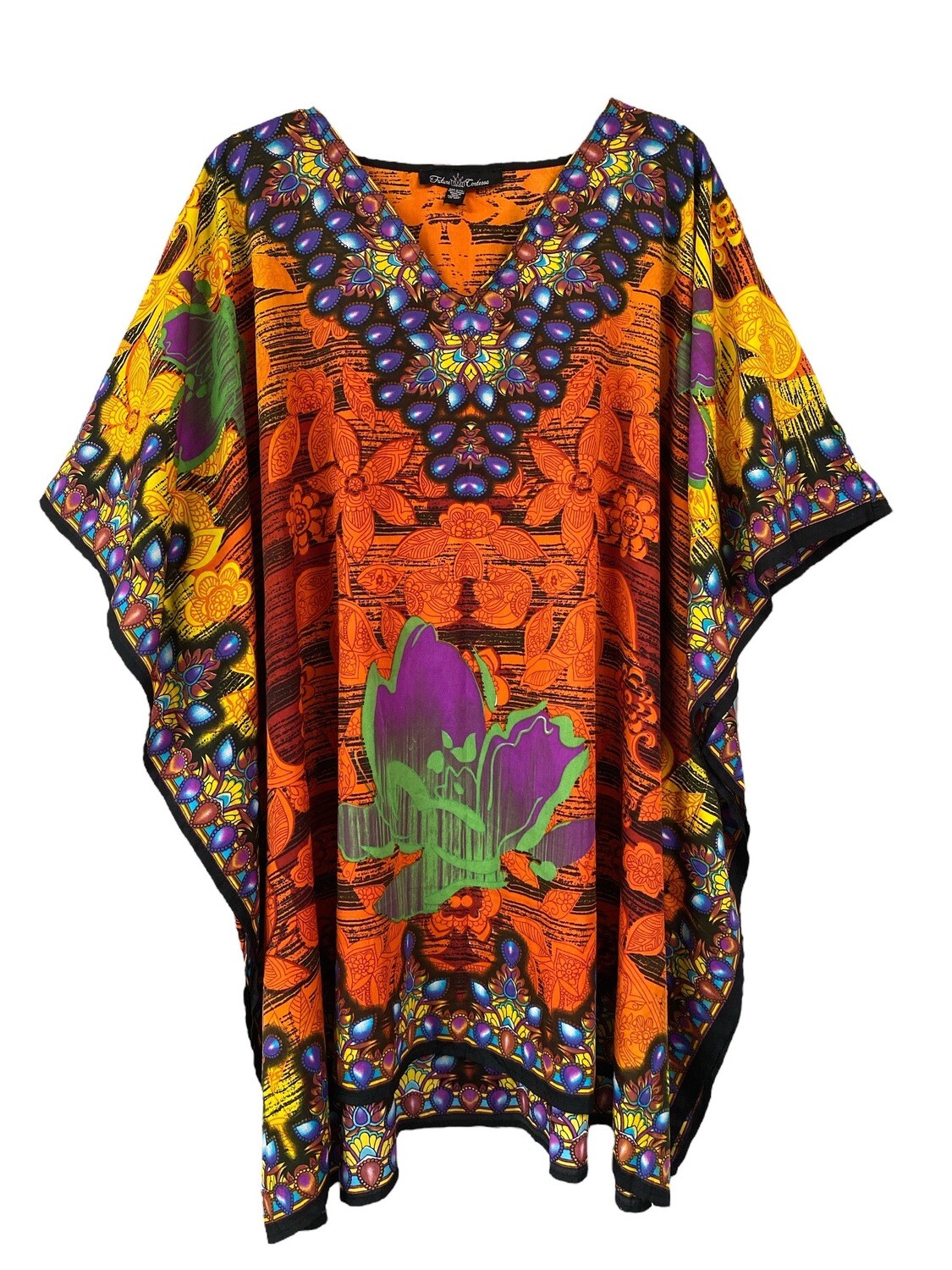 Future Contessa Multi Color Kaftan Top - One Size