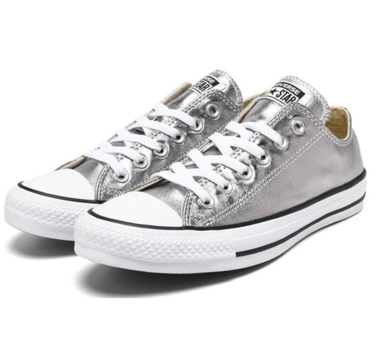 CONVERSE Unisex Chuck Taylor All Star Sneakers in Silver Mens 9, Womens 10