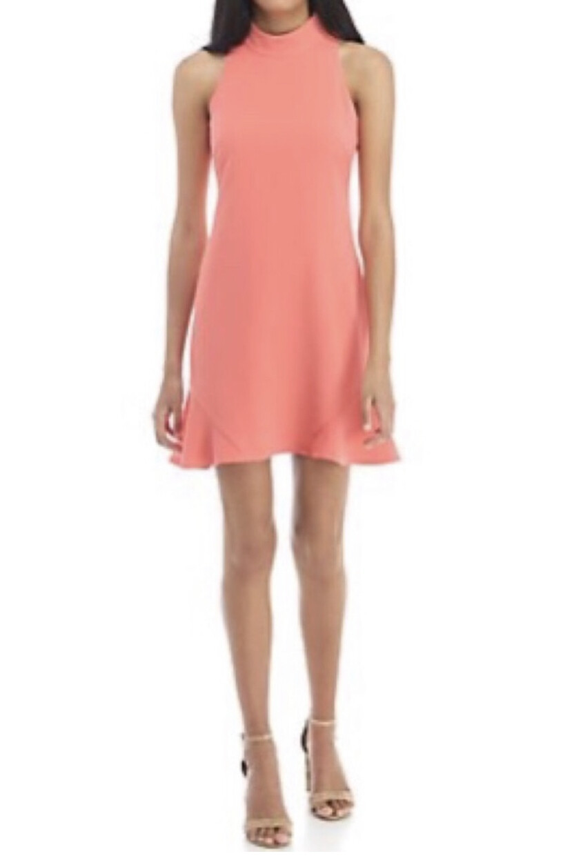 New Vince CAMUTO Crepe Rolled Coral Shift Dress sz 12, $128