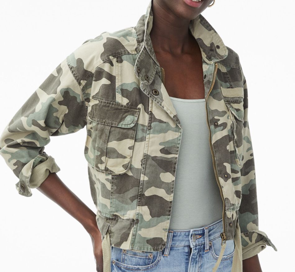 Aeropostale Camo Twill Bomber Jacket sz XL